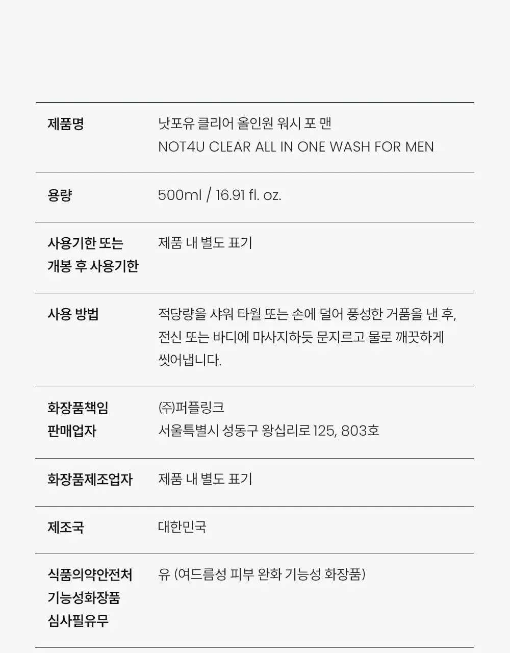 [등드름/체취케어] 낫포유 지성피부전용 등드름/가드름 클리어 올인원 바디워시 포맨 500ml 상세페이지 56